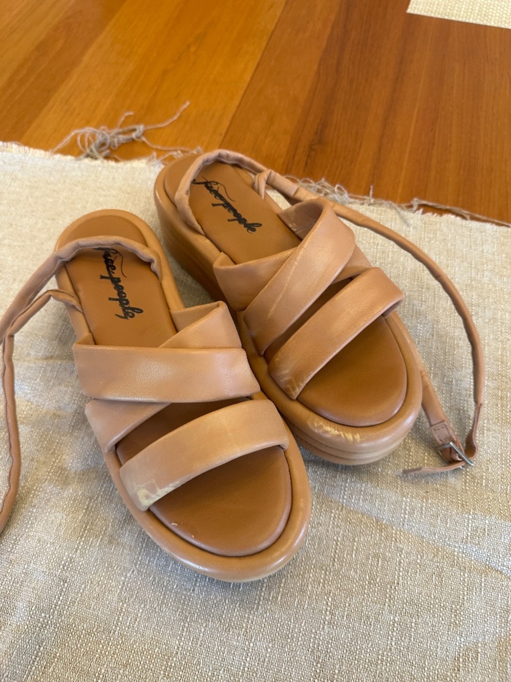 NWT Free People Wrap Ankle Strap Platform Sandal Euro Size 39